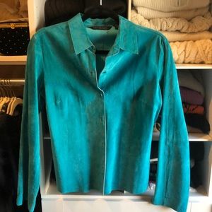Teal suede shirt